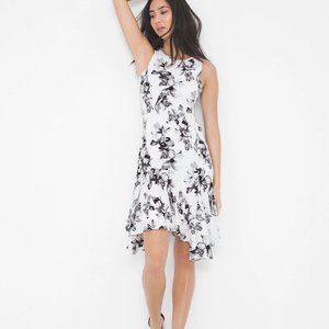WHBM sleeveless orchid print flippy dress